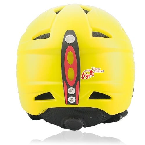 Wise Willow Licper Ski Helmet LH508A Yellow back for adults and children skiing, snowboarding, ski racing and snow skate safety and warm head protective equipment
